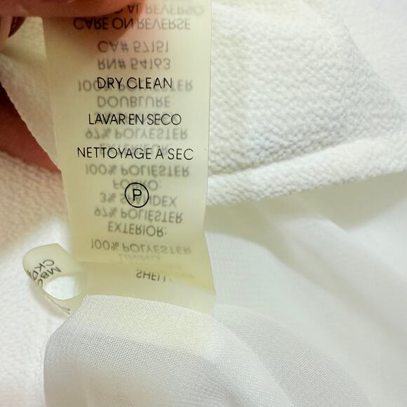 Calvin Klein S White Top Sheer‎ Office Minimalist Layering Capsule Smart Casual - Picture 9 of 10